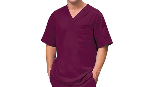 Grey's Anatomy Men's Scrub Top Wine