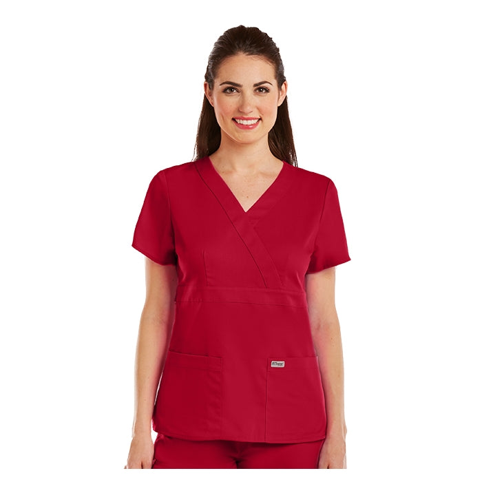Grey's Anatomy Women's Scrub Top Hot Tamale