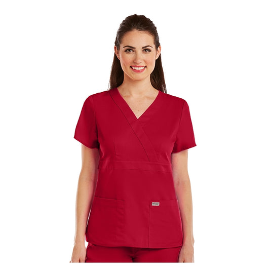 Grey's Anatomy Women's Scrub Top Hot Tamale