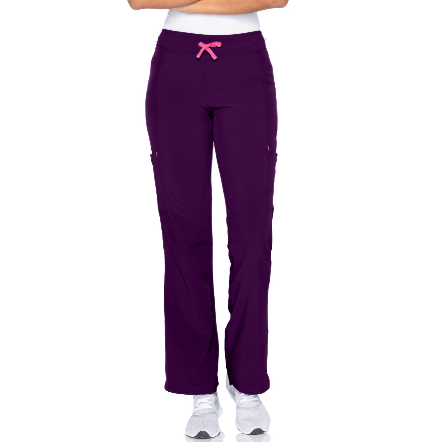 Smitten Women's Flare-Leg Cargo Scrub Pants - NEW EGGPLANT