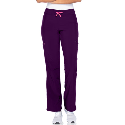 Smitten Women's Flare-Leg Cargo Scrub Pants - NEW EGGPLANT